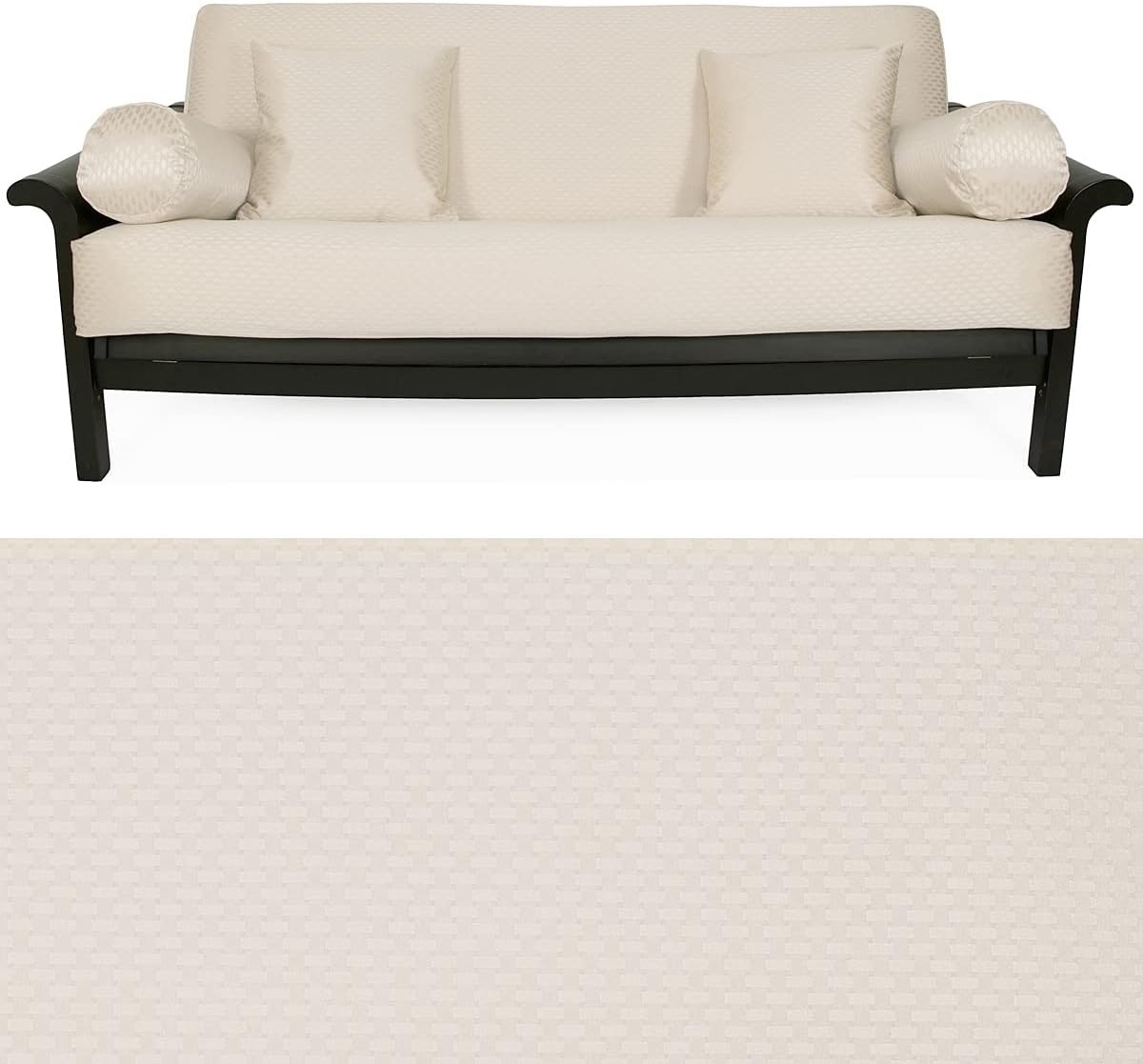 SlipcoverShop Checker Bone Futon Cover 356 Full 5pc Pillow Set