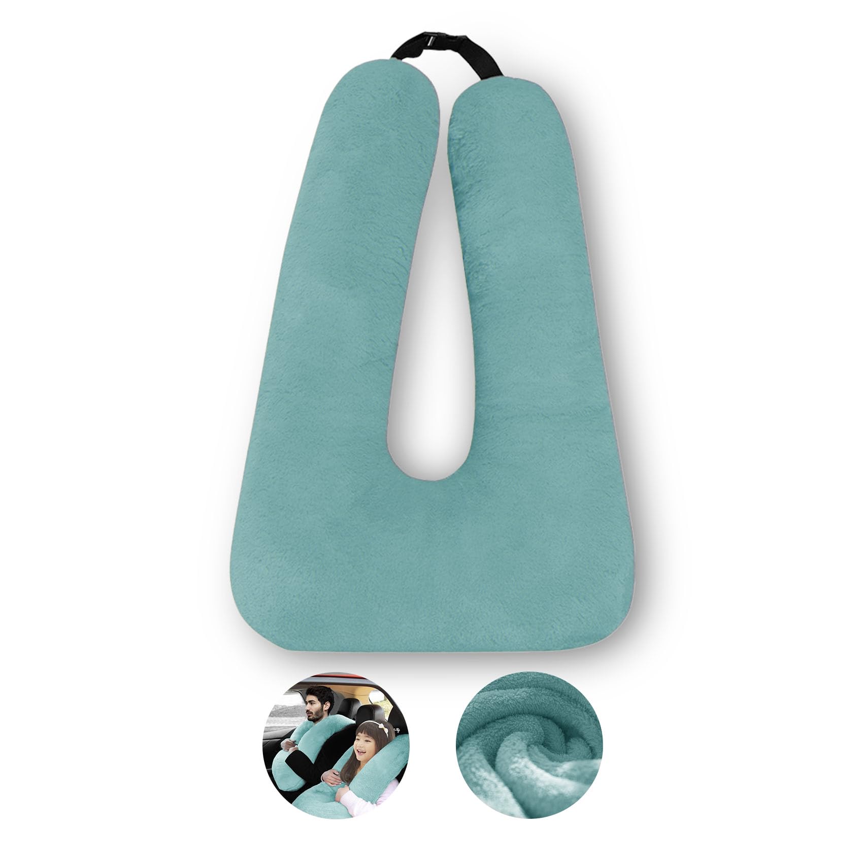 Oreiller de voyage pour enfants, coussin de voyage, oreiller de voyage, oreiller amovible en forme de U pour adultes et enfants pour soutenir la tête et le corps sur le siège arrière des longs