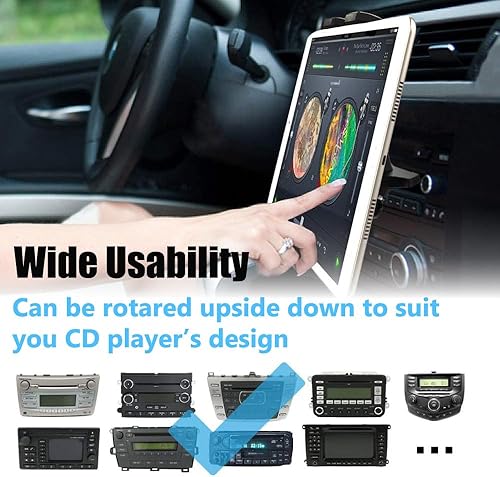 Miniatura 3 de Soporte para tablet con ranura de CD para automóvil, reproductor de CD de automóvil, soporte para iPad con rotación completa estable y duradero para