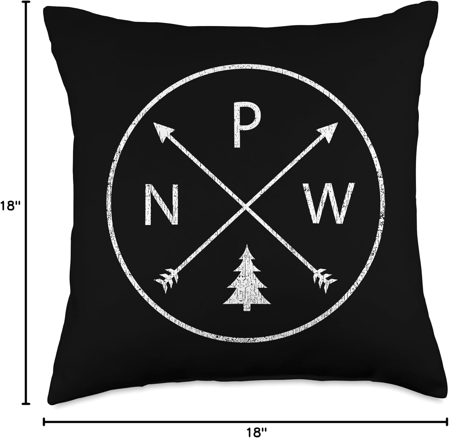 Simple Pacific Northwest Accessory Arrows Pine Tree PNW Throw Pillow