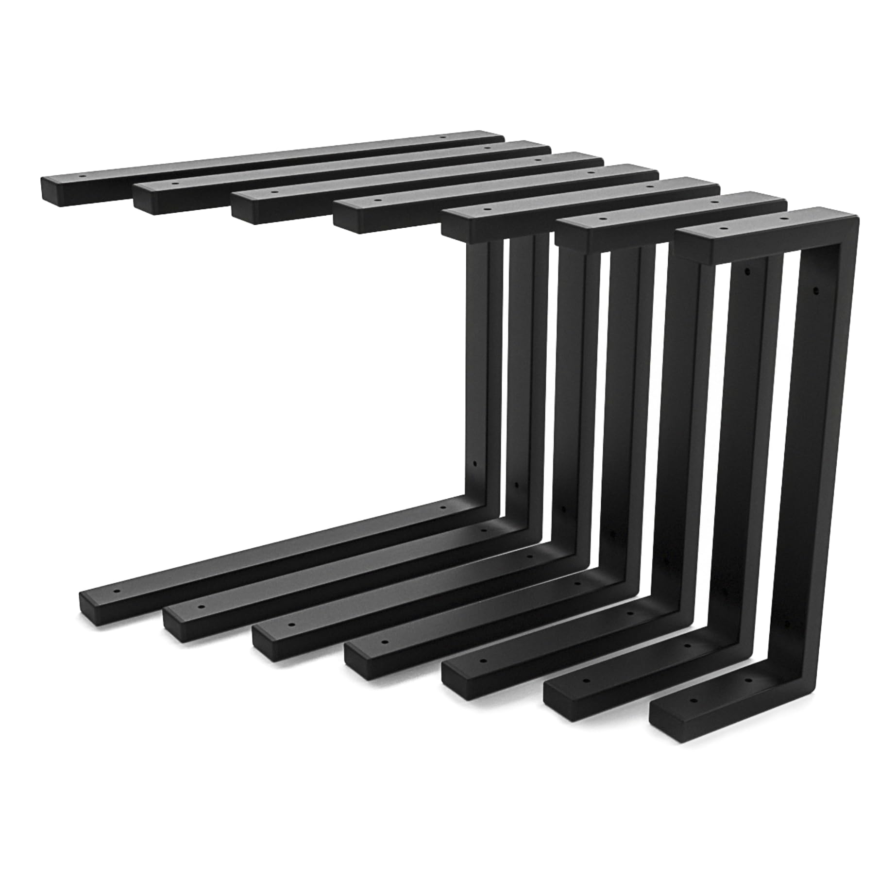 HEVVA 2er-Set Doppelwaschtischhalterung - LAHN - 2 Ebenen (30 cm, Schwarz) | Waschtischhalterung, Waschtischbefestigung, Halterung Waschtischplatte, Wandkonsole für Aufsatzwaschbecken, Waschtischkonsole