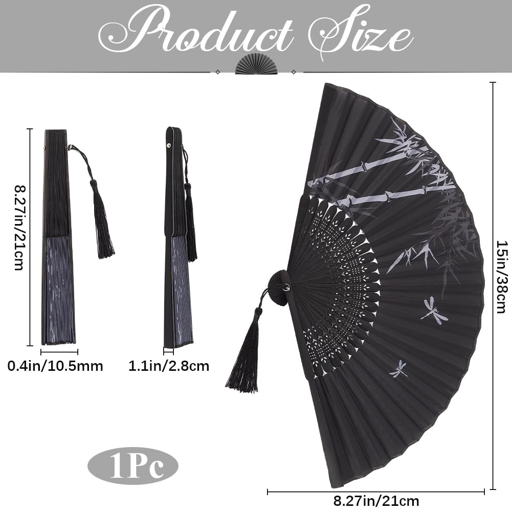 Éventail Pliant Chinois Japonais Original En Bois Avec Fleurs En Bambou