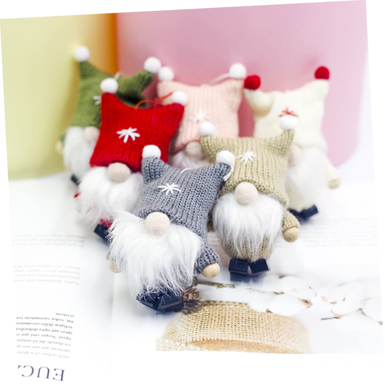 Amosfun STK Krippenschmuck Weihnachten Skandinavisch Weihnachtsmann Dekoration Verzierung Gefüllte Weihnachtswichtel Weihnachtszwerge Schwedische Tomte Ornament Nordisch Kunsthandwerk