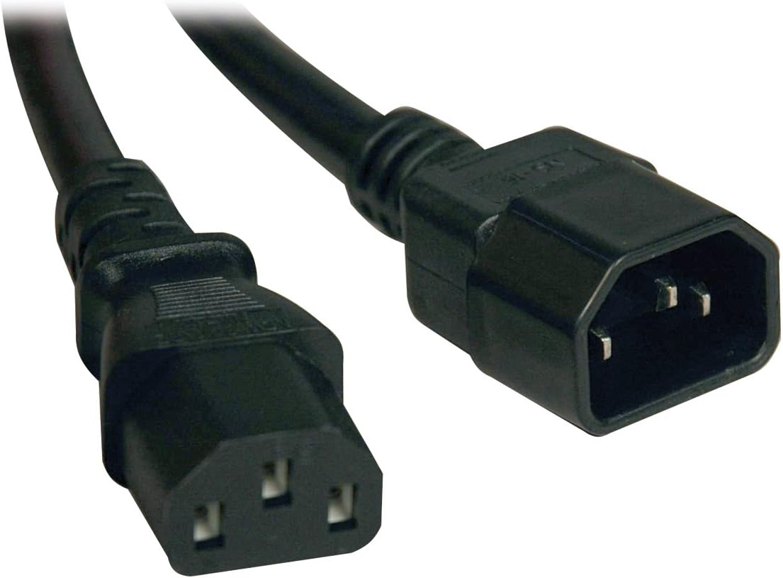 Tripp Lite P005-006 15A, 14AWG C14 to C13 Heavy-Duty PDU Power Cord/Lead Cable, 1.83 m Length, Black