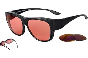 FL-41 Rose Fitover Glasses with FL-60 Lenses for Women with Migraine