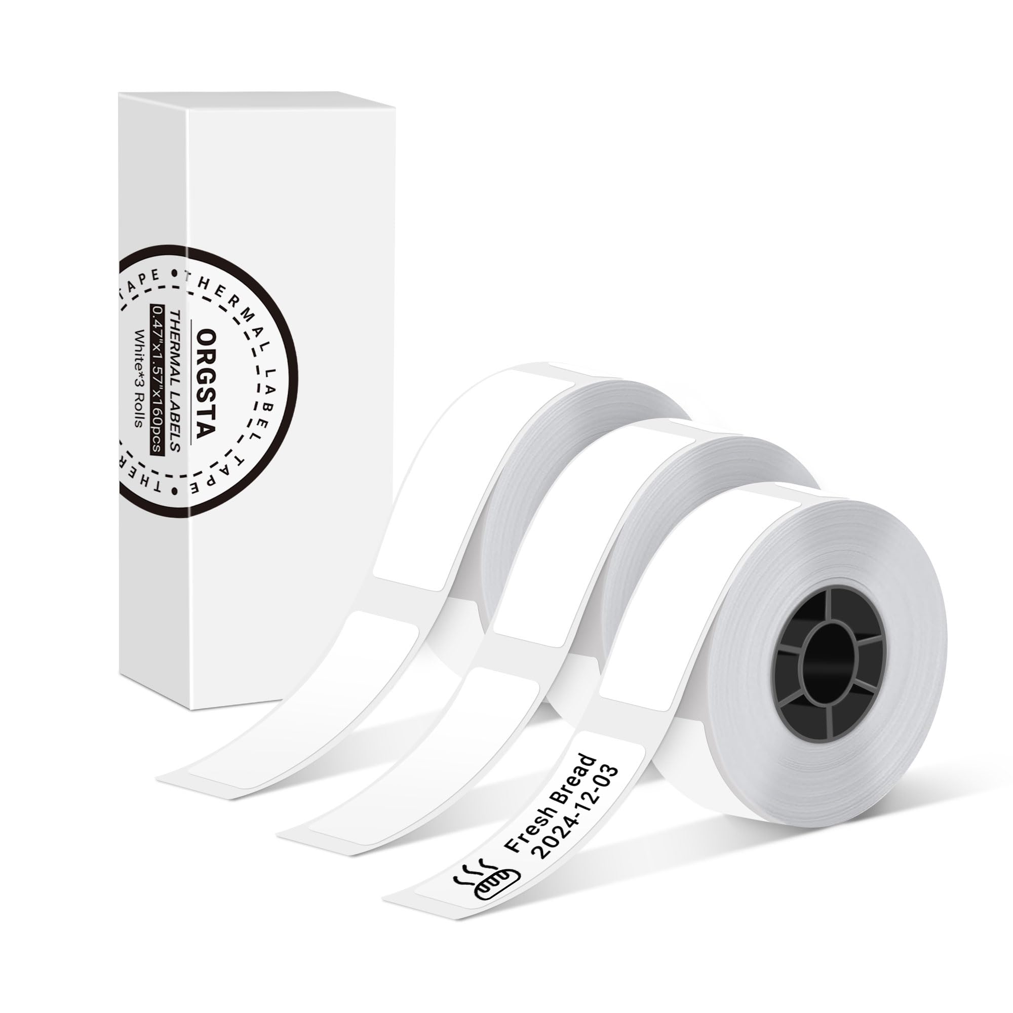 ORGSTA etiketten zelfklevend zelfklevende etiketten stickers opschriften beschrijvingsetiketten zelfklevende stickers labels 12x40 mm 160 stuks/rol 3 rollen voor S001