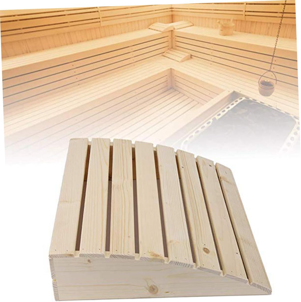 Sauna Backrest Pillow Steam Room Accessories Wooden Headrest Sauna Supplies for Steam