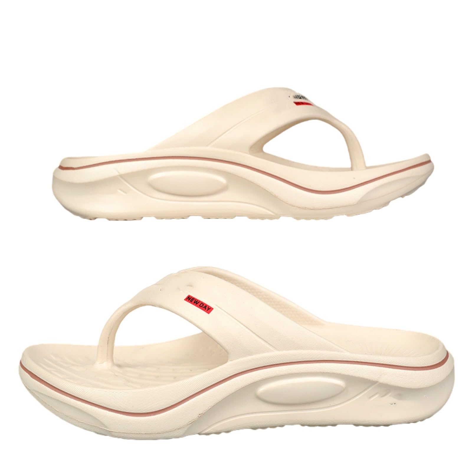 Gyios Flip Flops Men's Slippers Outdoor Indoor Soft Slides Casual Shoes Men Beach Sandals Women Home Slippers-beige Brown-42-43
