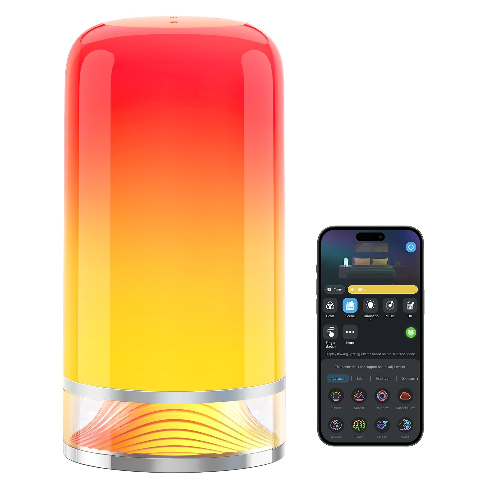 Govee Bedside Touch Table Lamp, Night Light Kids LED RGBICWW Works with Matter and Alexa, Music Sync, 70 Scene Modes, Timer