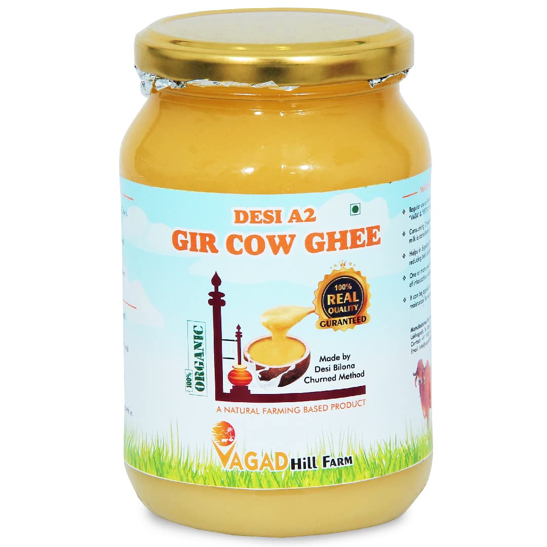Vagad A2 Desi Gir Cow Ghee, Organic Vaidik Bilona Ghee 500Ml From Vagad