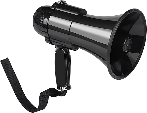 Miniatura 11 de Altavoz Megáfono Portátil de 30 Vatios con Voz, Sirena/Alarma y Grabación de 240S con Control de Volumen y Correa