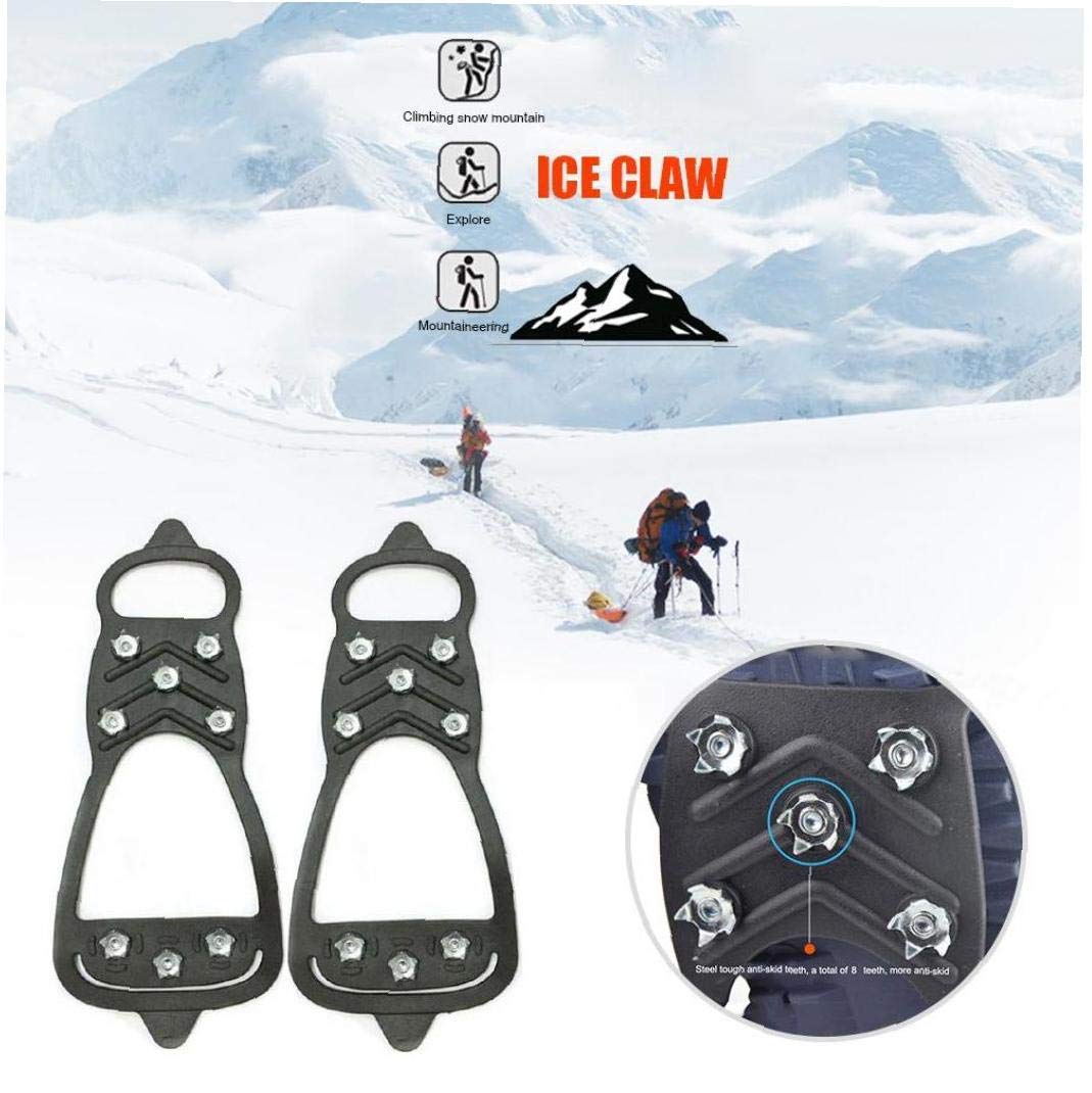 Schuhstiefel Ice Rubber Walking Cleats Anti-Rutsch-Stretch-Schuhe Ice Cleats Snow Traction Cleats Steigeisen für nassen Schlamm EIS und Schnee (m)