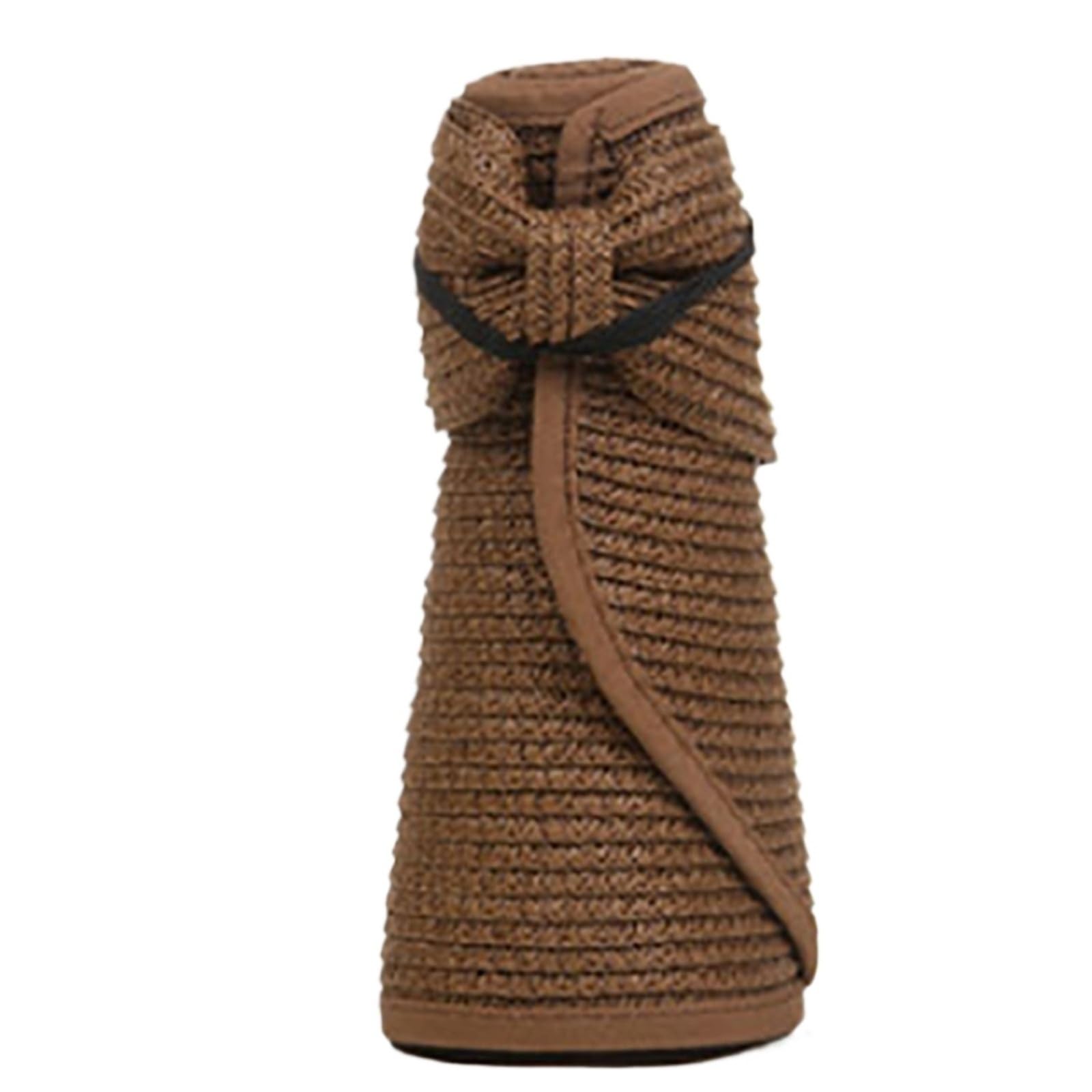 Generico Cappello con Visiera Estiva da Donna - Cappello Pieghevole in Paglia da Spiaggia a Tesa Larga per attività all'aperto