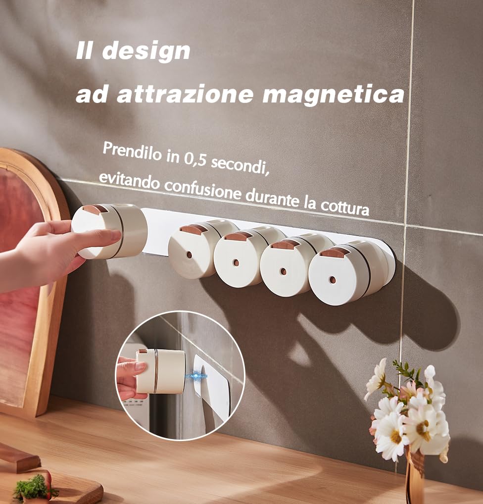 Barattoli Spezie Magnetici In Acciaio Inox 12 Pezzi - Porta Spezie Con Etichette Per Cucina - Foto 10