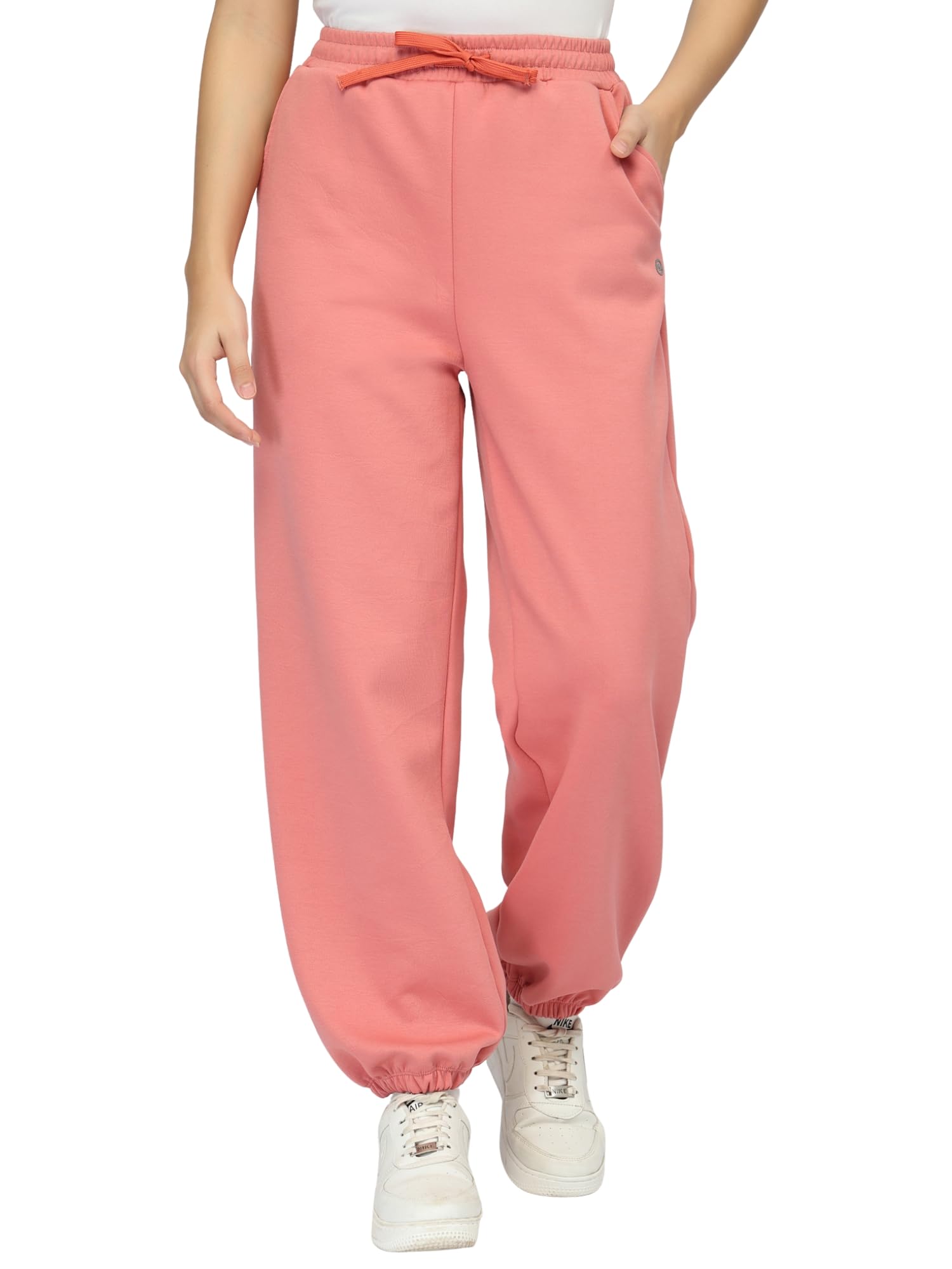 zelena Maternity Jogger Pants for Women | High Waist Pregnancy & Postpartum Joggers with Drawstring & Elasticated Ankles | Cotton-Poly Comfort Soft Lounge & Travel Wear-picture-36