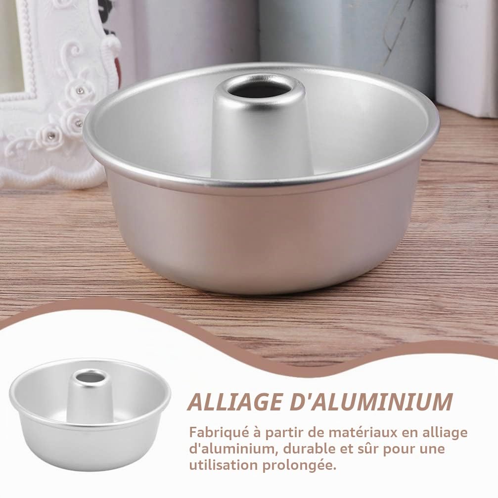 Angel Food Moule à gâteau rond en aluminium anti-adhésif 130 x 55 mm