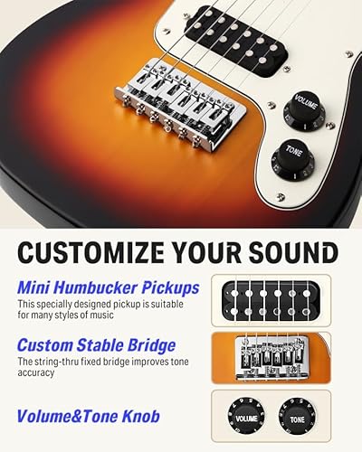 image for Donner 30 Inch Kids Electric Guitar Beginner Kit TL Style Mini Electri