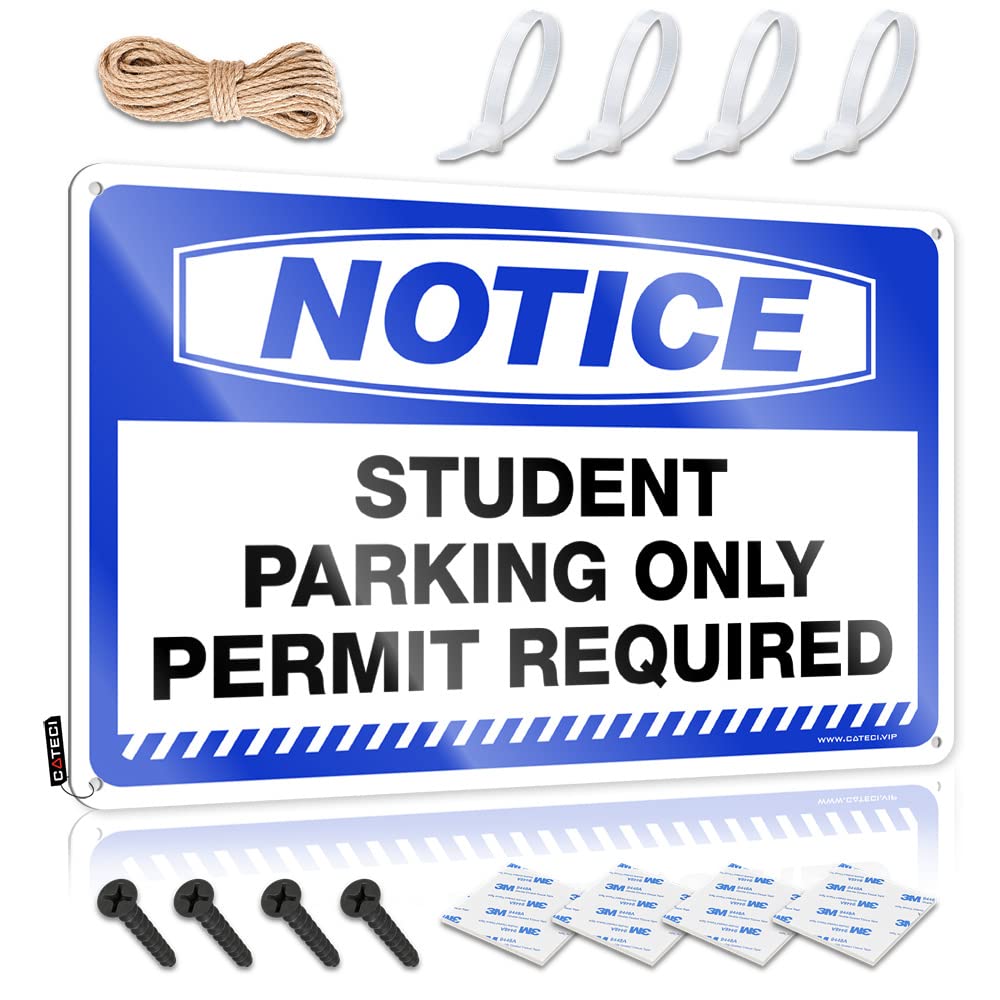 Fzfn Men's Colour Plaque Humor Beer Decor Waterproof Notice Student Parking Only Permit Required - Vintage Wall Decor For Playroom(20X30cm)