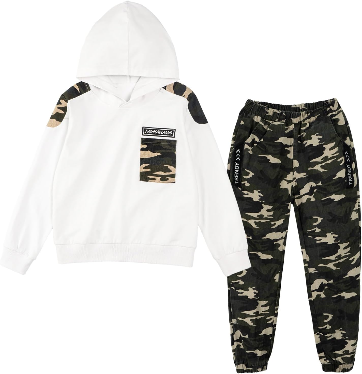 LOLANTA Camo Clothes for Boys Long Sleeve Hoodie and Pants Sets Kids 2 Piece Fall Outfits Sweatsuits LOLANTA Camo Clothes for Boys Long Sleeve Hoodie and Pants Sets Kids 2 Piece Fall Outfits Sweatsuits