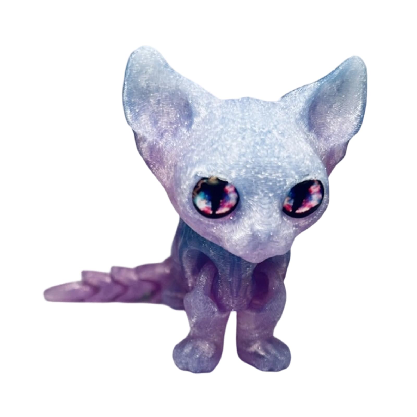 ordinarYone 3D Printed Cat Flexible Joint Articulated Cat Fidgets Toy Desktop Pet Ornament Realistic Hairless Cats Figurines Statues