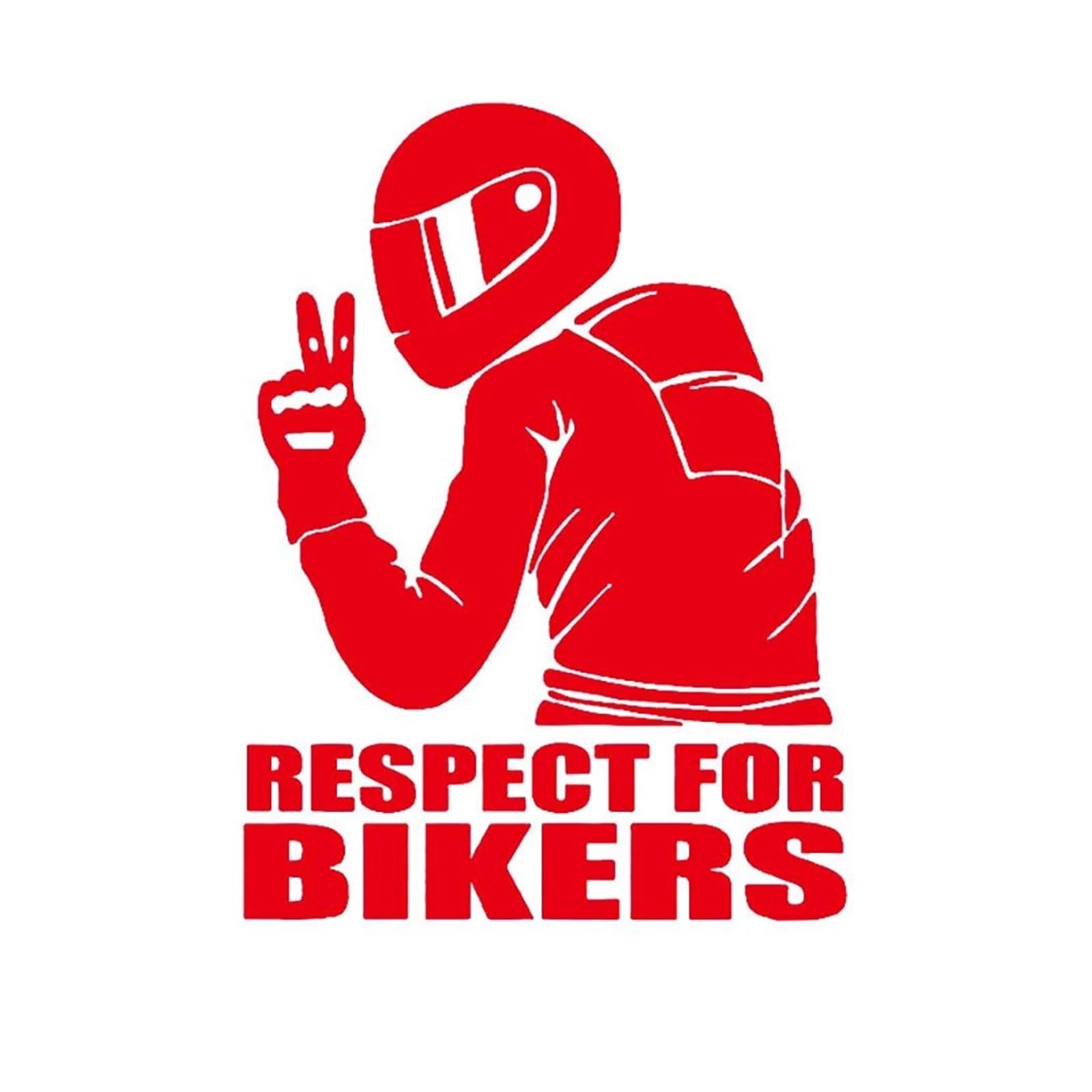 Shuangco Red Decoration 1Pc 15X11cm Respect Biker Decals For On Car Motorcycle Vinyl 3D Stickers(Red)