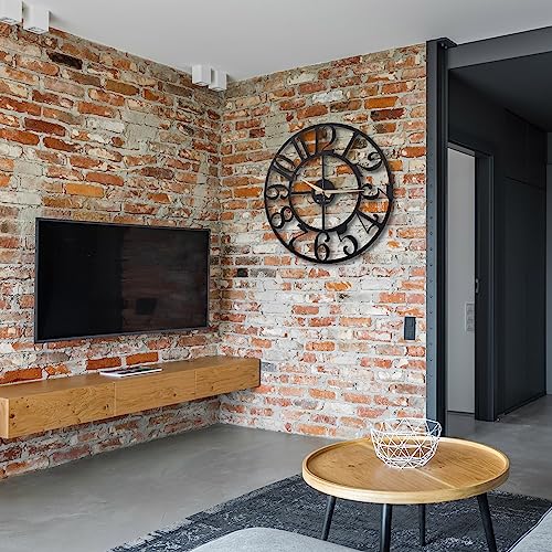 Horloge murale en métal 50x50 cm silencieuse pour décorer un mur vide - 5