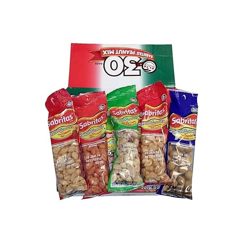Frito Lay Sabritas Cacahuates - Mezcla de cacahuates (caja de 30 / bolsas de 1.625 onzas) Flamin caliente, sal y lima, picante picante, cacahuetes