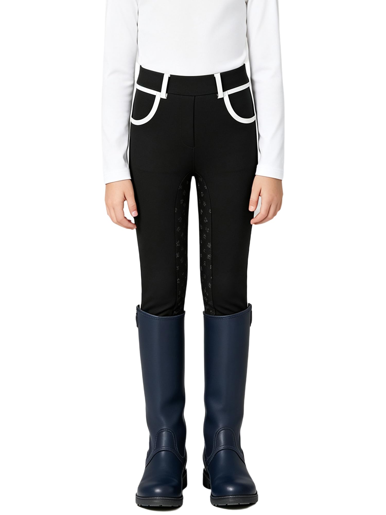 iiniim Bambina Pantaloni Equitazione Leggings da Calzoni La Scuola Sportivi | Asciugatura Rapida,Design Equestre,Seduta Completa,Training,Running,Lezioni Equitazione,Esibizione Cavalli,Competizione