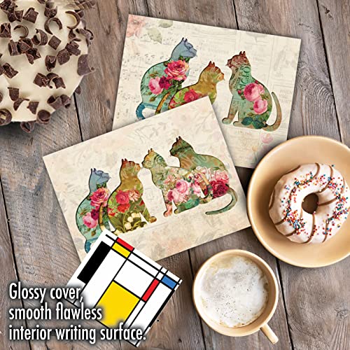 Image of The Best Card Company 10 Assorted Cat Thank You Note Cards Boxed Set 4 x 5.12 Inch with Envelopes (10 Designs, 1 Each) Catfigurations M6452TYG