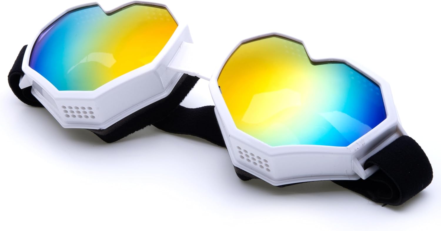 ICARA Heart Shaped Sunglasses Fashion Ski Goggles Colorful Oversize Love Glasses for Women Men Fun Eyeglass