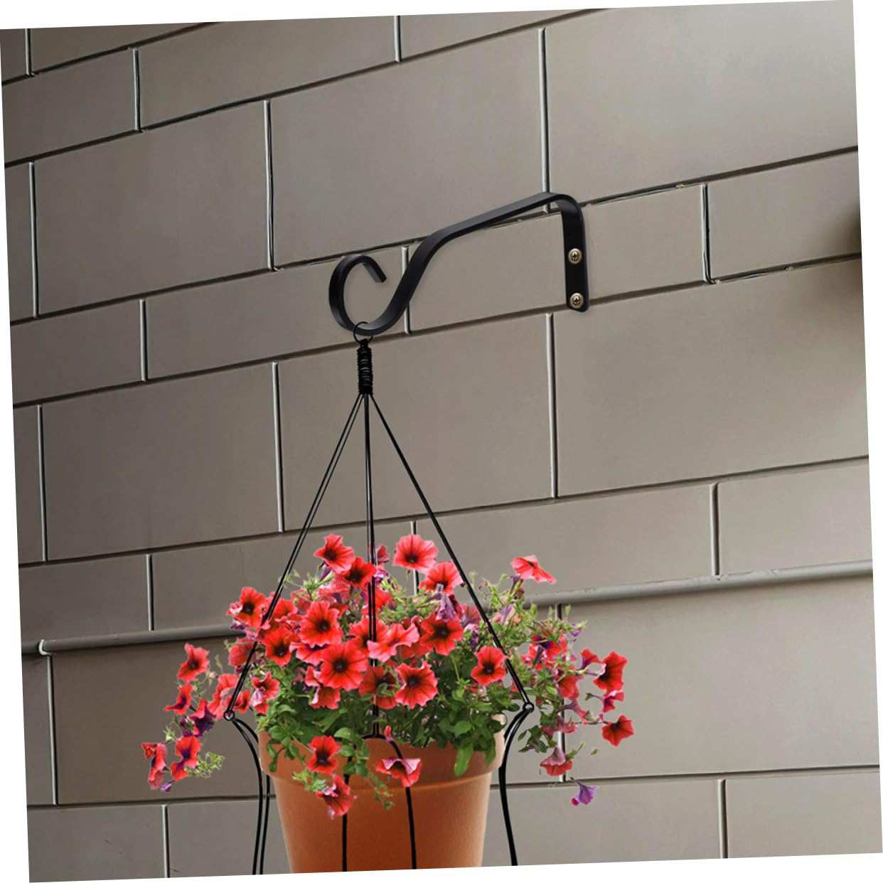 TOYANDONA Gancio da Giardino in Ferro Nero per Vasi Sospesi e Lanterne, Robusto e Salvaspazio, per Giardino e Balcone,