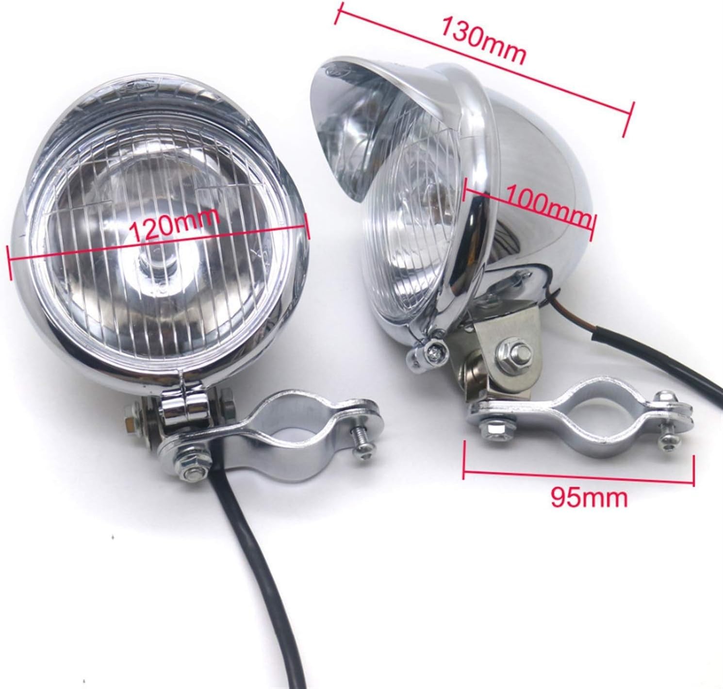 Faros adicionales Motocicleta Cromado Punto de Paso Luz de Niebla con Rodillo Jaula Guard Bar Tubo Soporte Soporte Soporte (Color : 1)