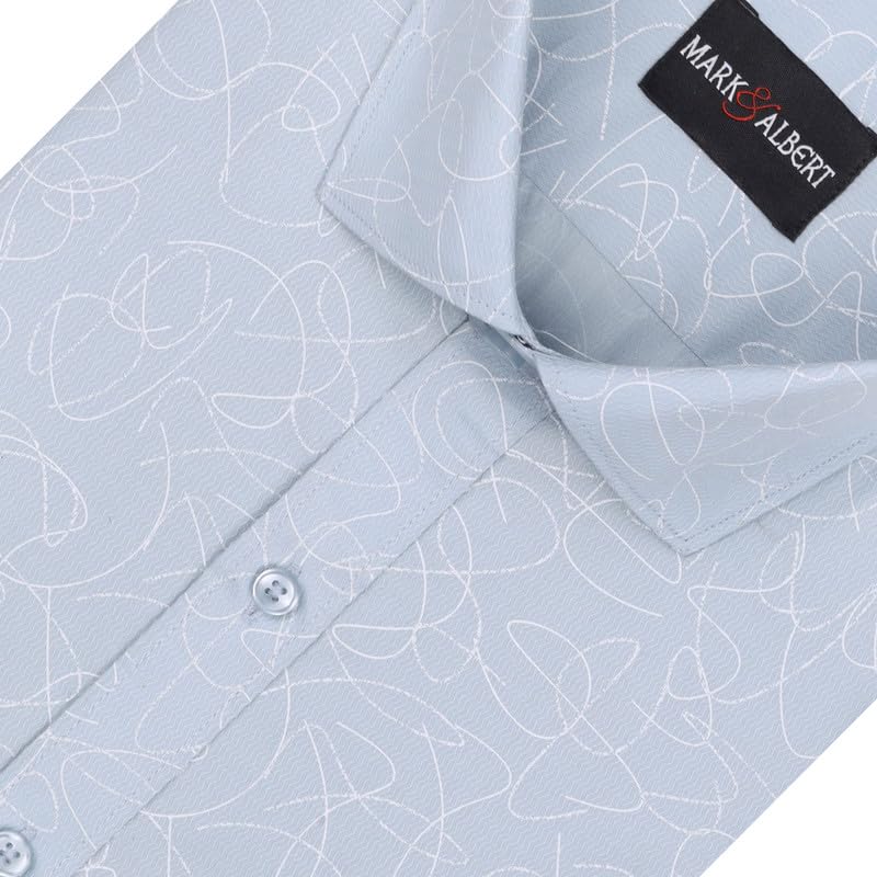 Image of MARK & ALBERT Men's 100% Cotton Printed Half Sleeves Regular Fit Shirt for Men