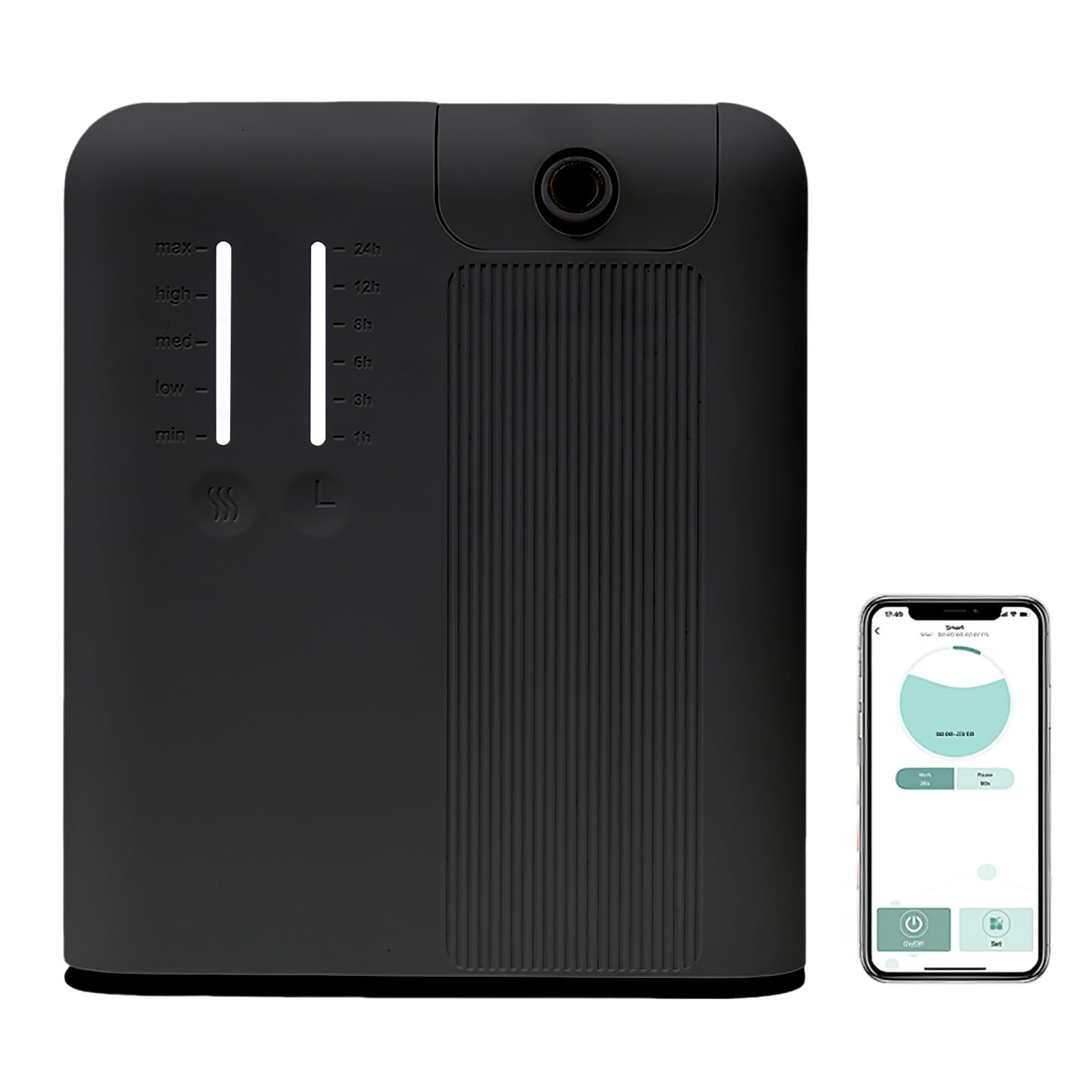 Diffusore elettrico di oli essenziali,300 ml diffusore di oli essenziali senza acqua con tecnologia di nebulizzazione, controllo Bluetooth e Wi-Fi, copertura da 2000 piedi quadrati (nero)