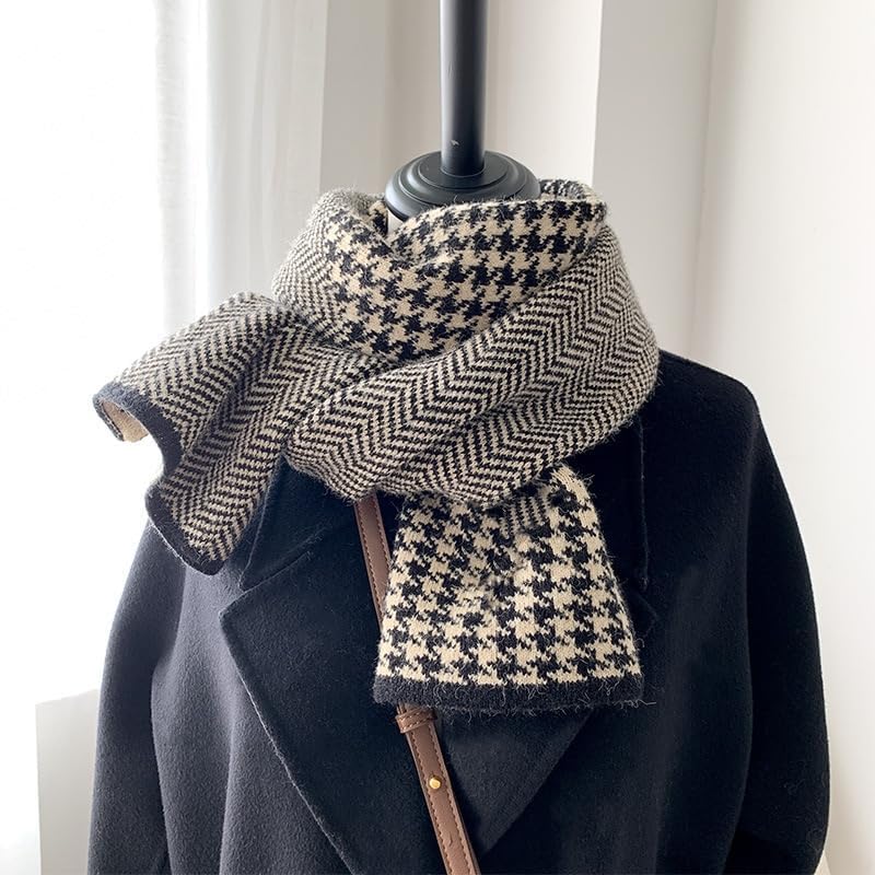 Women's Winter Cashmere Plaid Scarf - Soft, Warm & Classic3