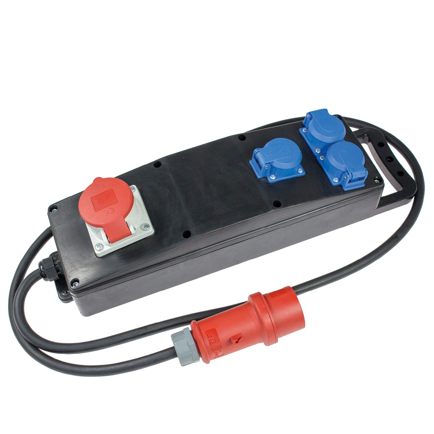 As-Schwabe 60557 - Presa elettrica in gomma S2, 400V, 16 A, grado di protezione IP44, per ambienti di lavoro e cantieri