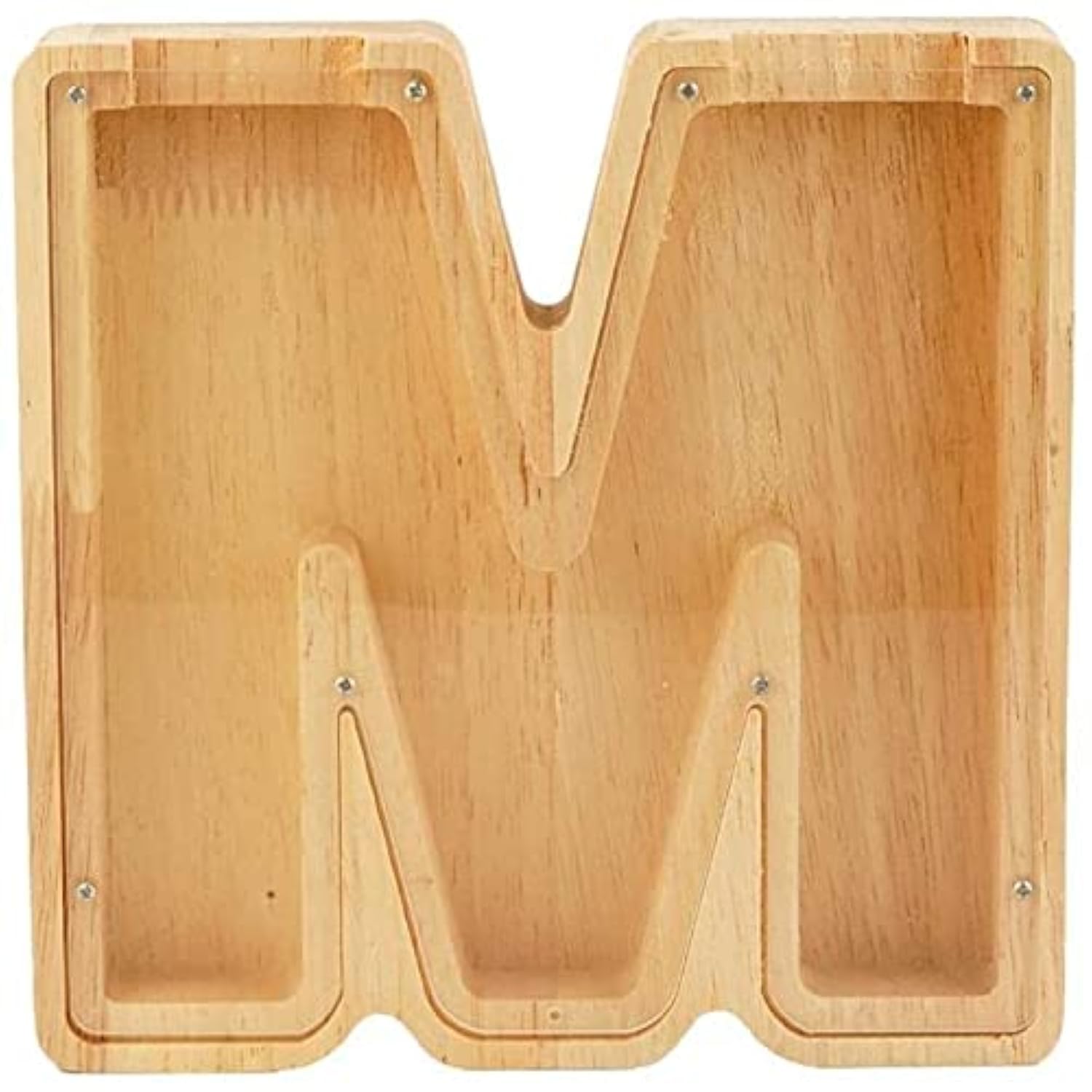 WeiDu77 Twenty-six English Alphabet A-Z Letter Piggy Bank,Large-Capacity Transparent Wooden Alphabet Piggy Bank，Personalized Coin Savings Box, Name