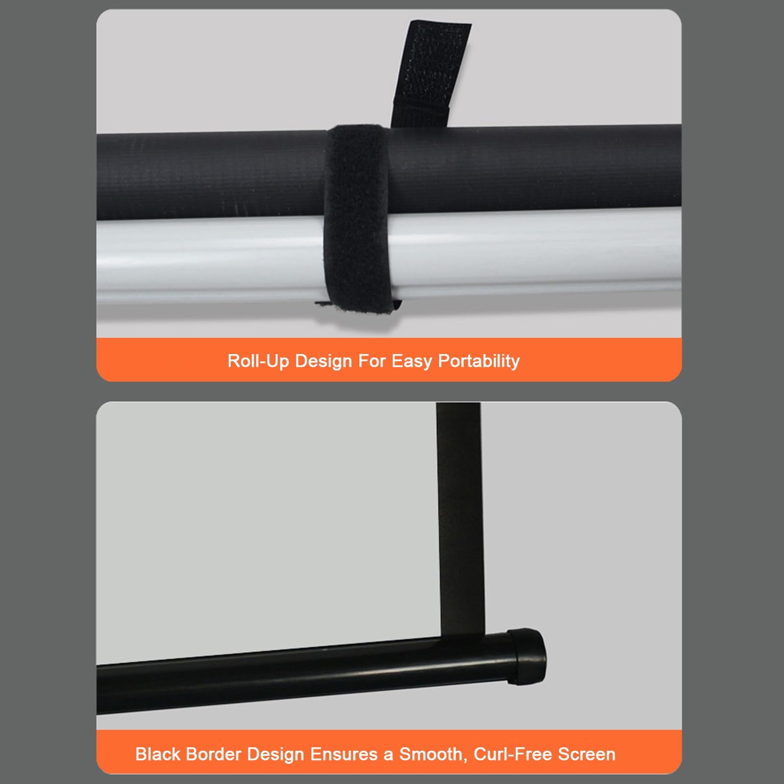 Schermo per Proiettore da Esterno Portatile 72 Pollici, Schermo Cinematografico Anti Rughe 4K HD, Schermi di Proiezione con Angolo Visione 160°(16:9)