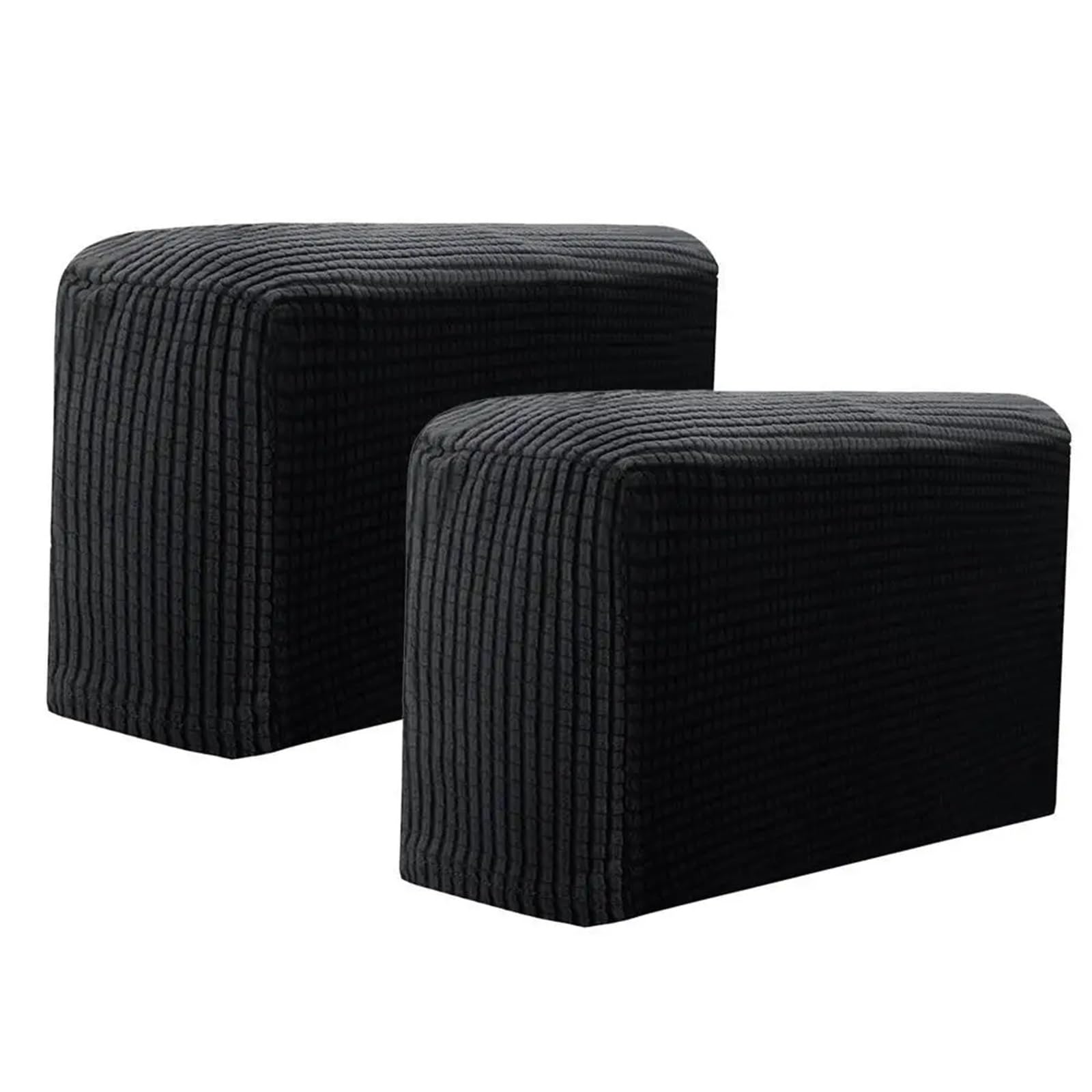 SFOIKVG Arm Covers 2PCS/SET Sofa Armrest Covers Fleece Stretchy Chair Couch Arm Protector Stretch To Fit for Sofa Chair(Black-2)