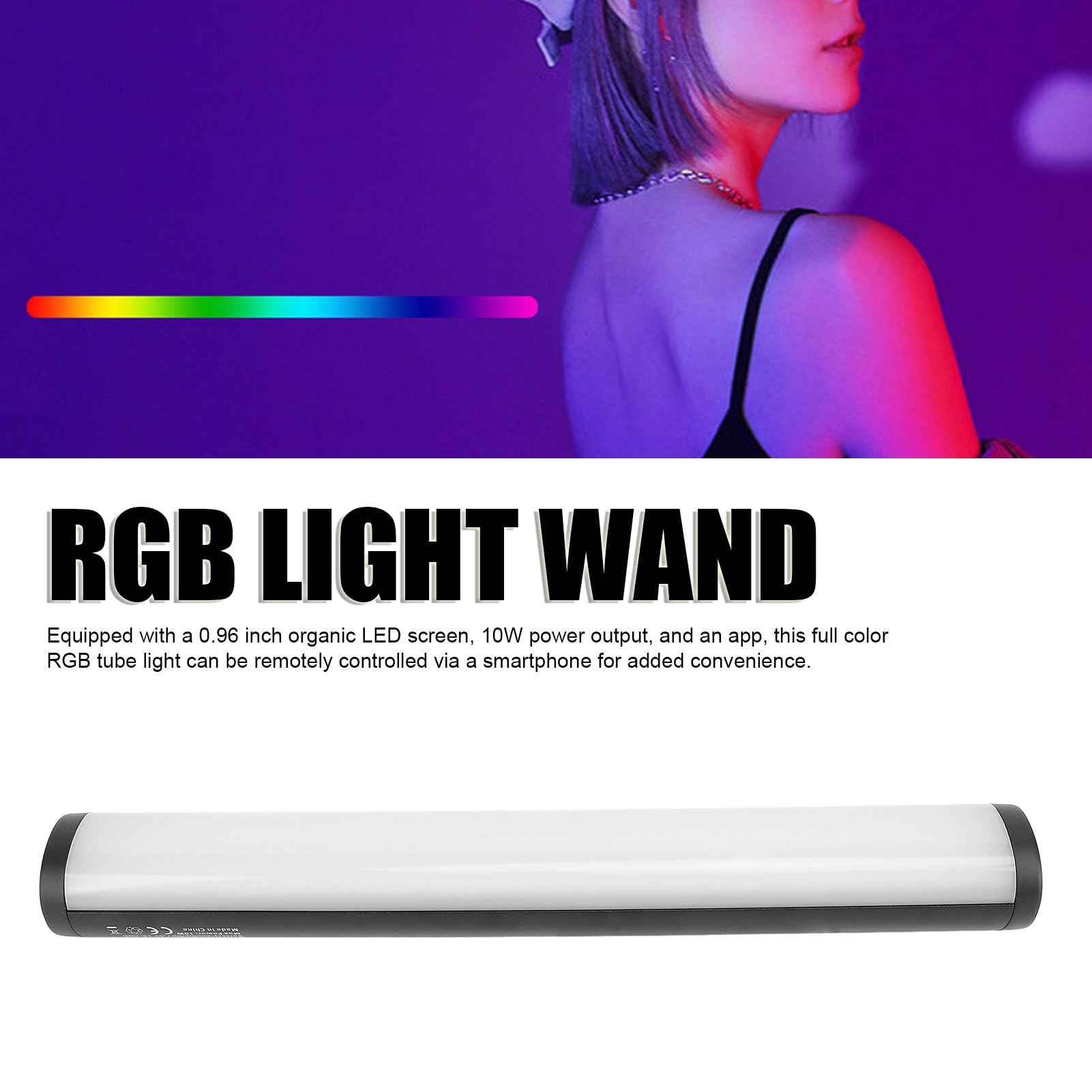Full Color RGB Tube Light, Handheld Video Light Wand Stick with 2600mAh Battery & APP Control for Photography, Videography, and More