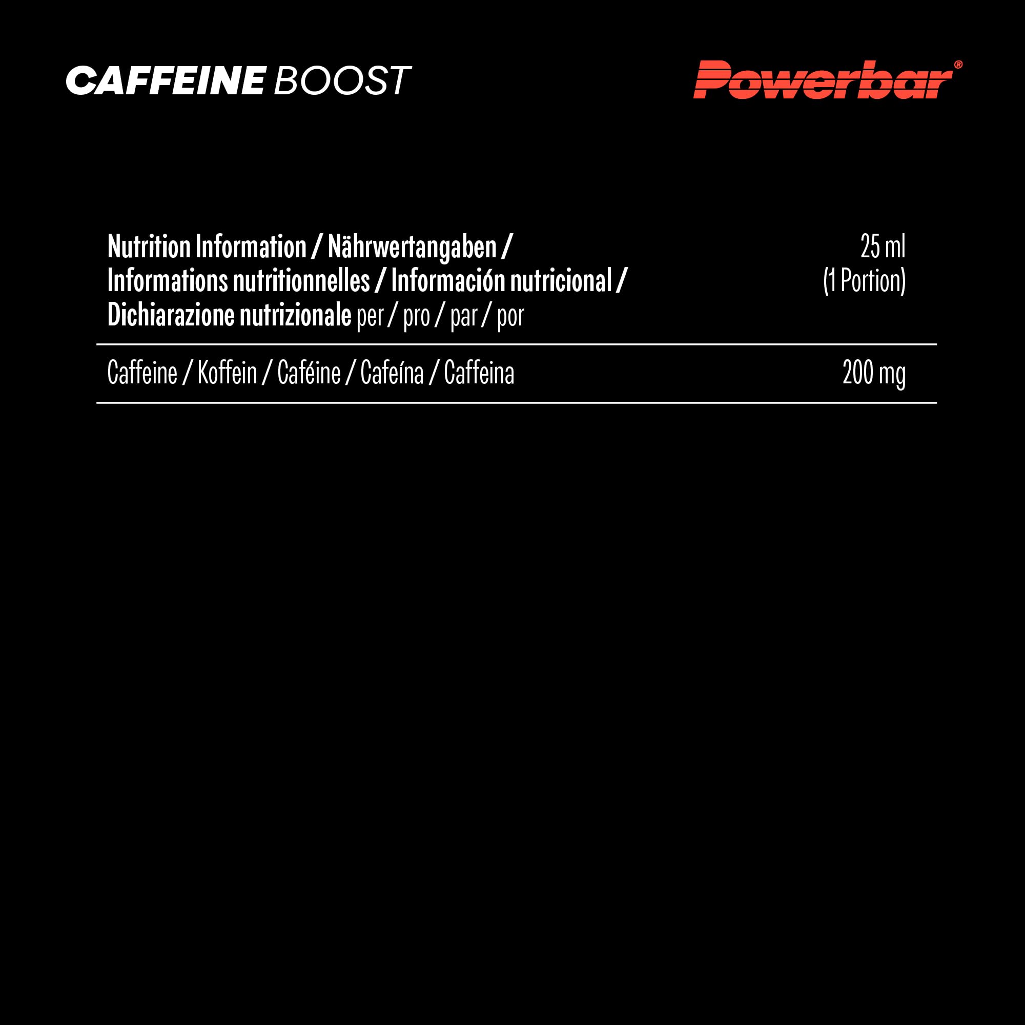 Powerbar - Black Line - Caffeine Boost - 20x25ml - 200mg de cafeína