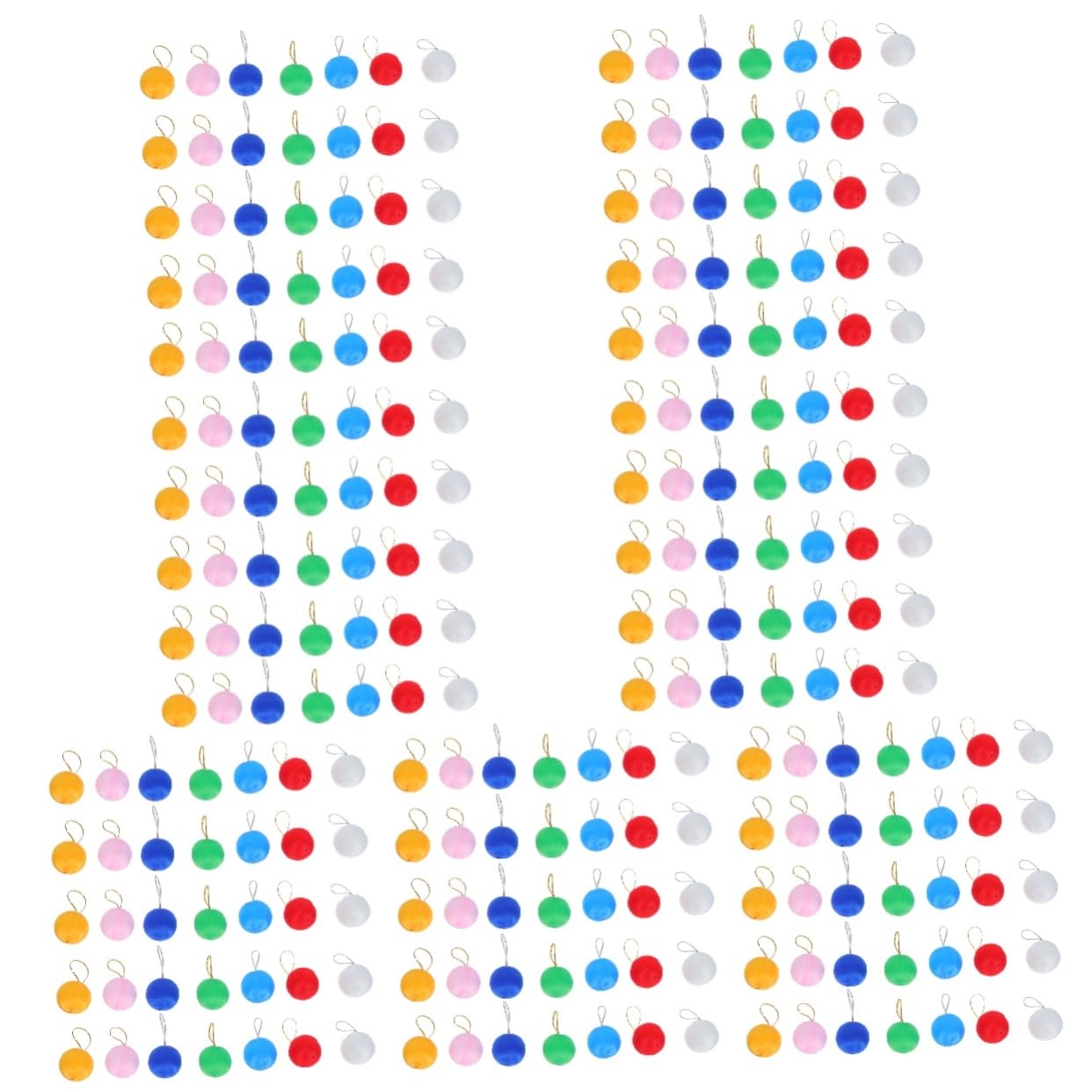 TOPBATHY 7 Ensembles Boules De Noel Lumières Féériques Décorations Perles Boules en Soie Filée Suspendues À l'arbre De Noël Boule De Noël Rideaux Lumineux Colorful Mousse 60pcs * 7