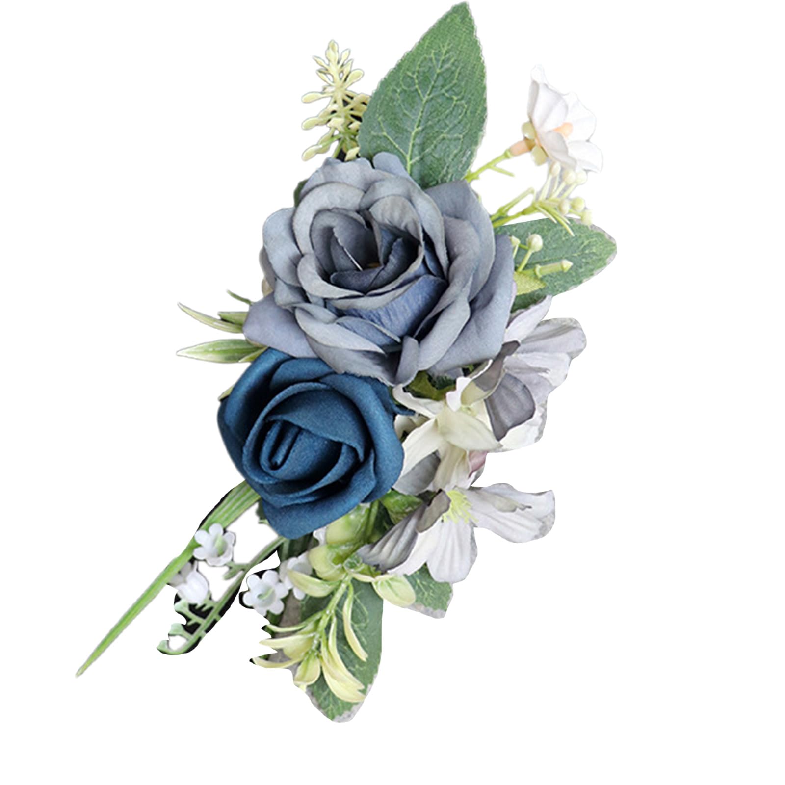 Jazuaiao Wrist Flower Realistic Rose Boutonniere for Girls Wedding Bridesmaids Wristbands in Classical Color Optional Silk Boutonnieres for Groomsmen