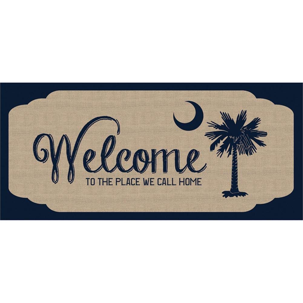 Evergreen Flag Sassafras South Carolina Welcome Interchangeable Entrance Doormat | Indoor and Outdoor | 22-inches x 10-inches | Non-Slip Backing | All-Season | Low Profile | Home Decor