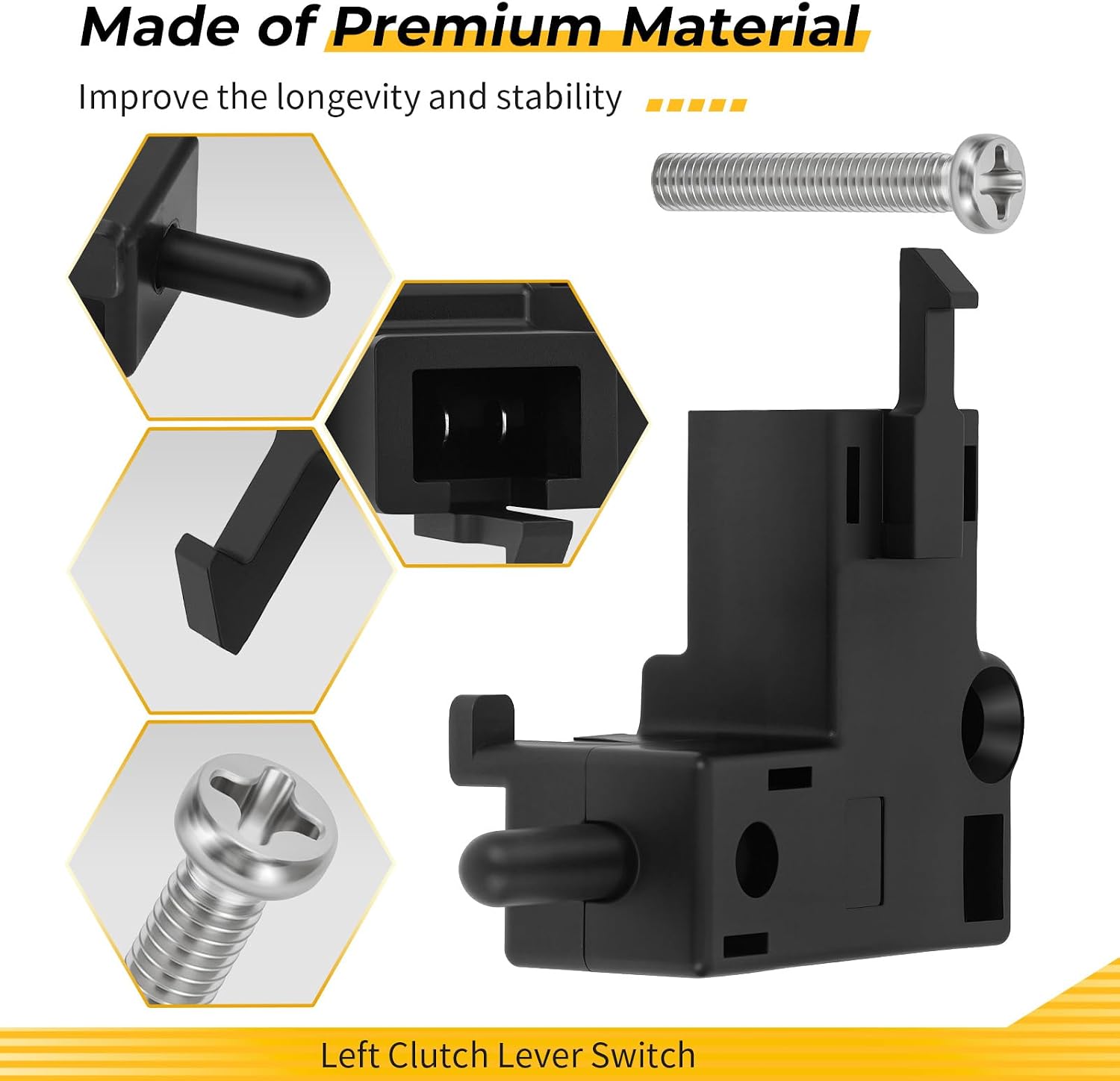 M MATI Waterproof Left Clutch Lever Switch for Yamaha MT-07 MT-09 FZ-07 FZ-09 FJ-09 SCR950 Bolt XVS950 2014-2024 V Star 650 950 1100 1300 FZ1 FZ6 1998-2017 3YX-82917-01-00