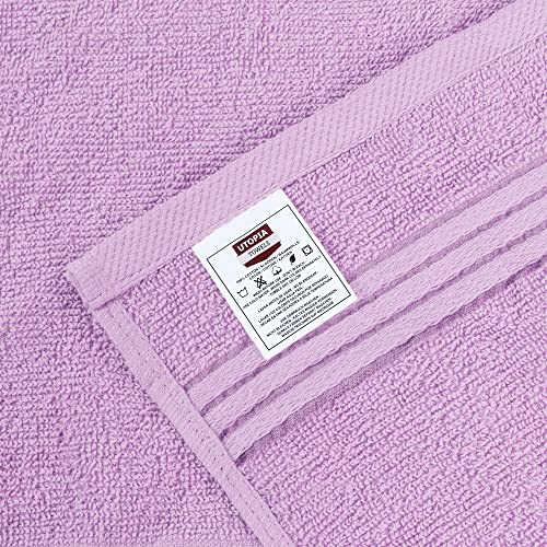 Utopia Towels 12 Pack Premium Wash Cloths Set, 12 by 12 Inches, 100% Cotton Ring Spun, Highly Absorbent and Soft Feel Washcloths for Bathroom, Spa, Gym, and Face, Lavender