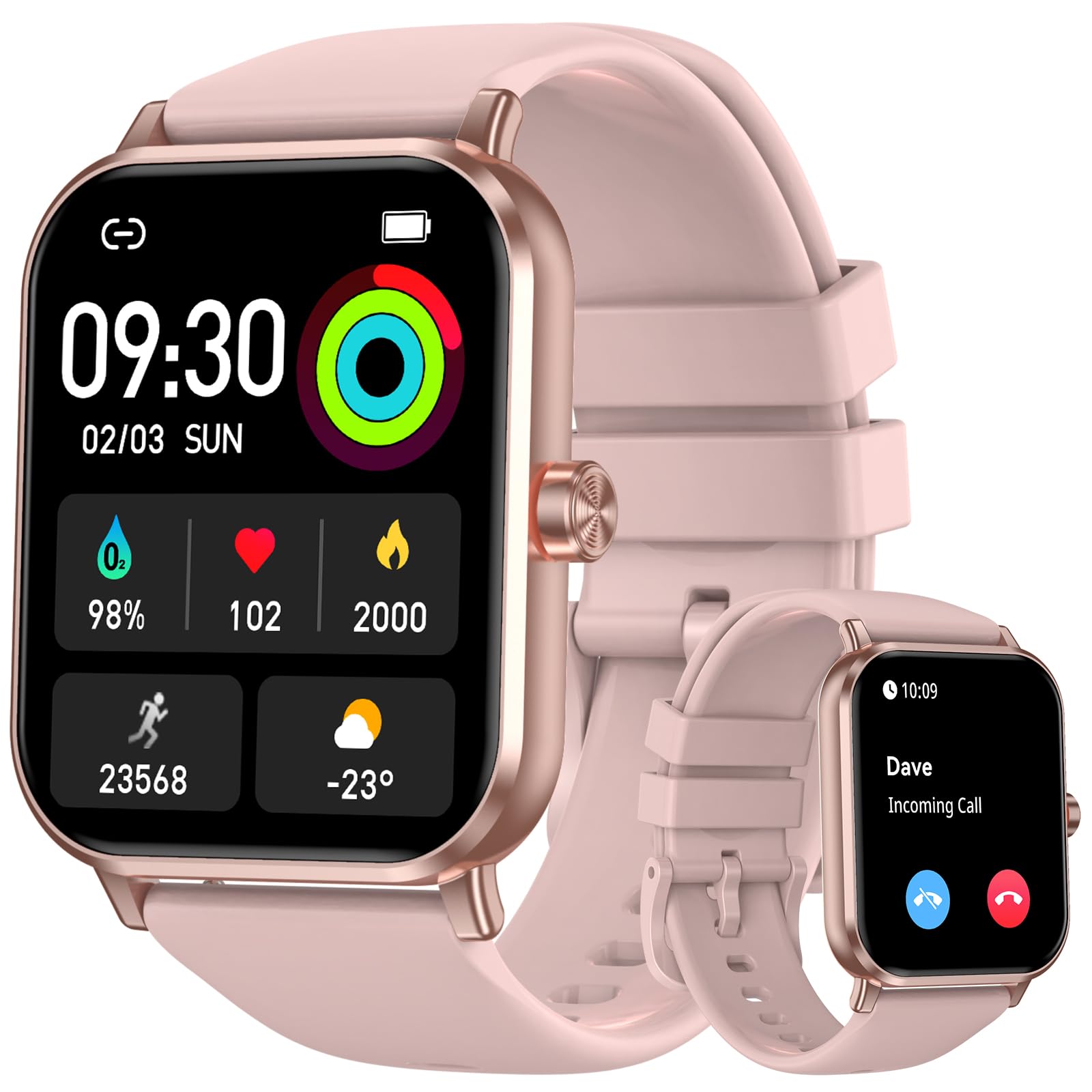 Smart Watches for Women Men 1 83 HD Touchscreen Bluetooth Calling 130 Professional Sports Modes Heart Rate and