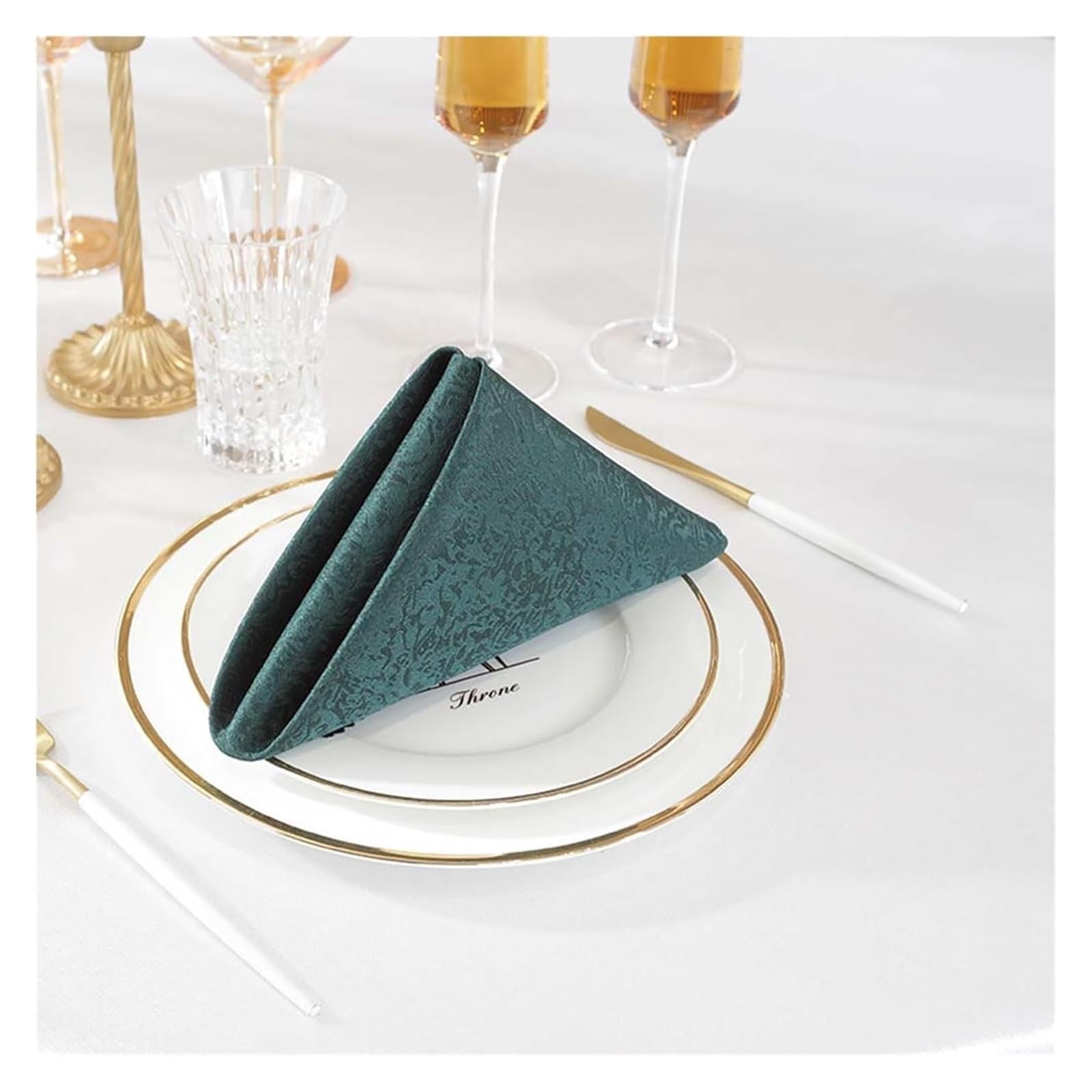 Cotton Table Napkins, Table Napkins Multicolor ester Jacquard 10-Pack 45x45cm Reusable Dinner Napkin(Type 18)