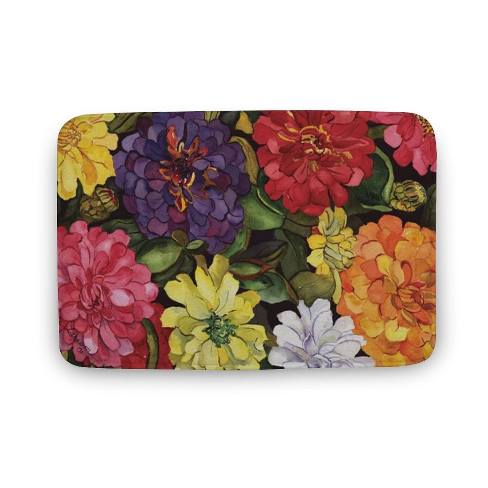 Zippy Zinnias Housewarming Gifts Home Decor Welcome Mat Home Doormat Indoor Doormat Front Back Door Mat Non Slip Washable Quickly Absorb Moisture and Resist Dirt 18x30 inch