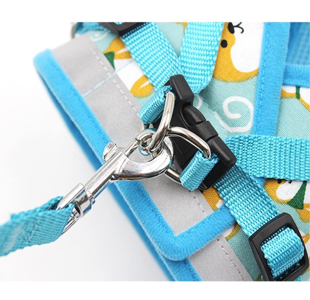 Correa Perro Correr Chaleco con Correa para El Pecho Cuerda De Tracción Reflectante para Mascotas Caminar Pequeño Y Collar para Perros Arnés Correas Plomo Antideslizantes Reforzada(Blue,24-27cm)